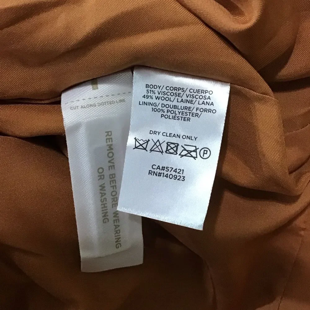 Ann Taylor‎ LOFT Skirt Lined Wool Blend Rust Mini 8T NWT